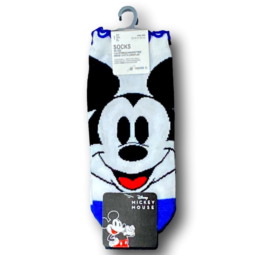 3/$20 Disney Mickey Mouse Face Funny Novelty No-Show Lettuce Edge Socks - NWT
